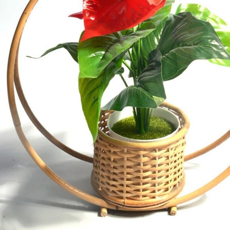 Hand-Woven Bamboo Hanging Planter Basket